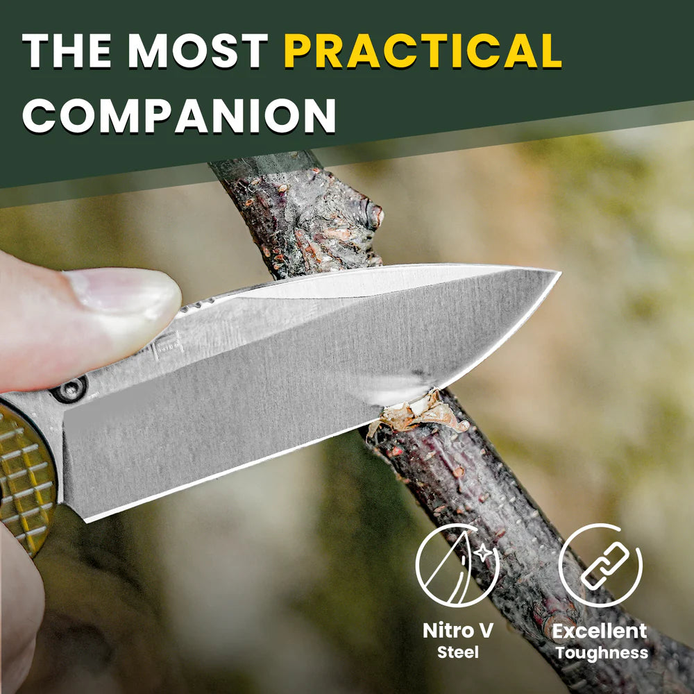 KIZER Assassin NItro-V Blade Satin Pei & Clutch Lock 2.99"