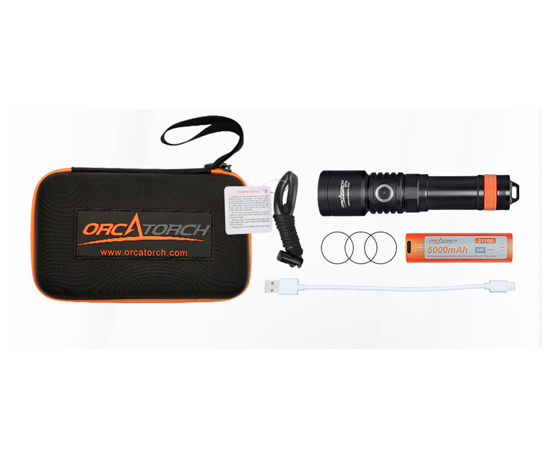 OrcaTorch D710 Dive Light Black 3000L