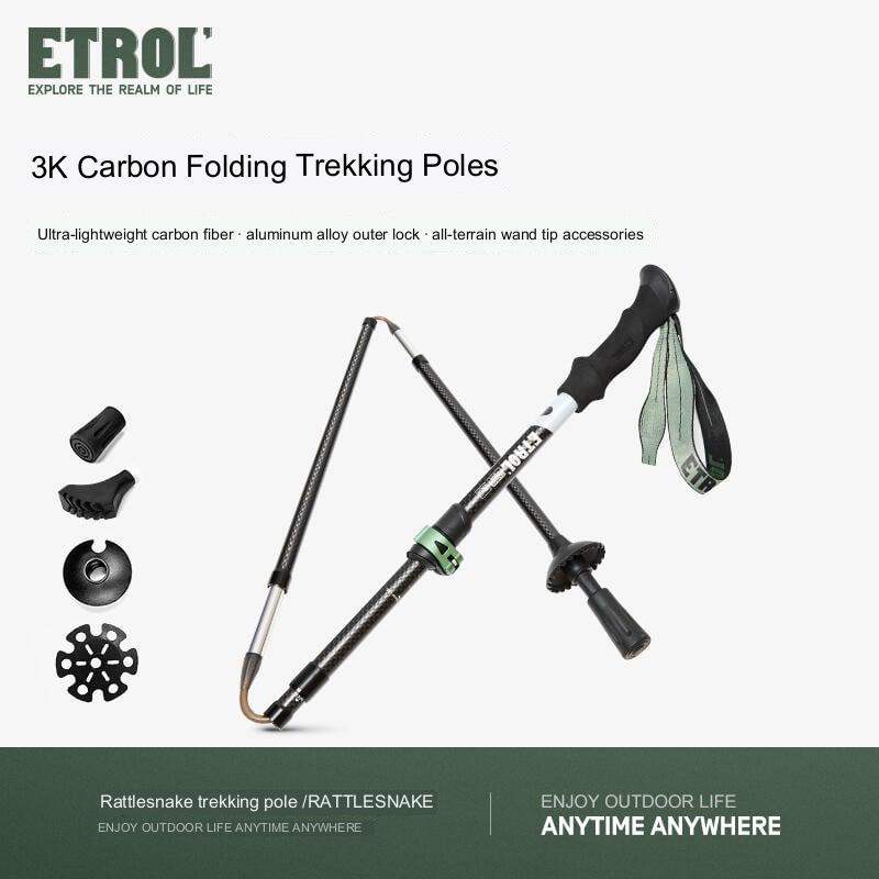 Etrol Rattlesnake Carbon Fiber 5-Section Trekking Pole