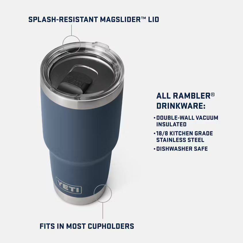 YETI Rambler 30 OZ Tumbler with Magslider Lid 0.87L