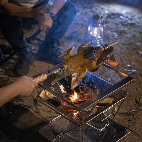 Campingmoon BBQ Rotating Rotisserie Rack