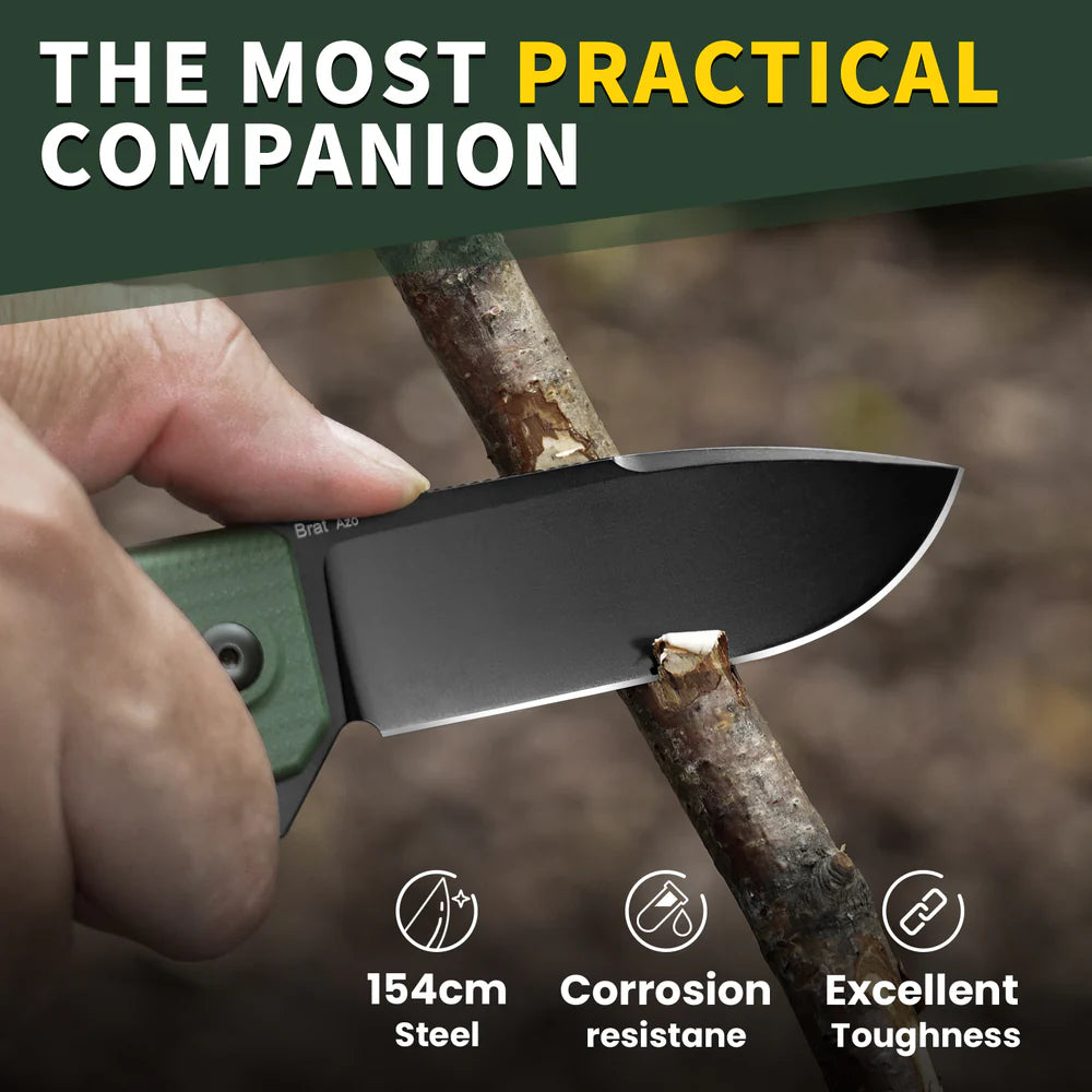 KIZER Drop Bear 154cm Blade Integral G10 Green & Button Lock 3.49"