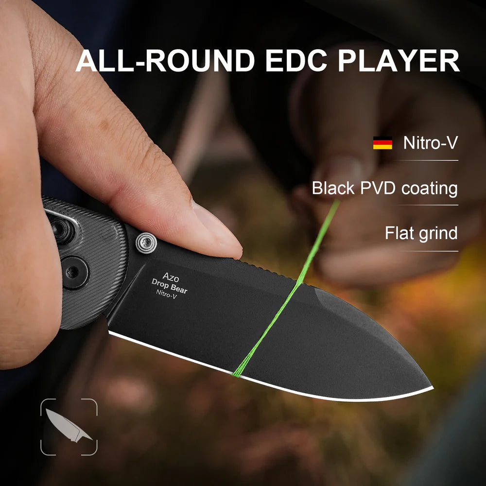 KIZER Drop Bear Nitro-V Blade Acrylic Handle Clutch Lock 2.97"