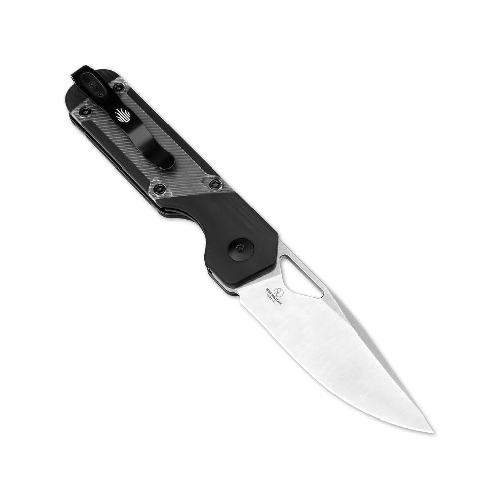 KIZER Militaw Nitro-V Blade Black G10 Acrylic/Steel Liner 2.81"