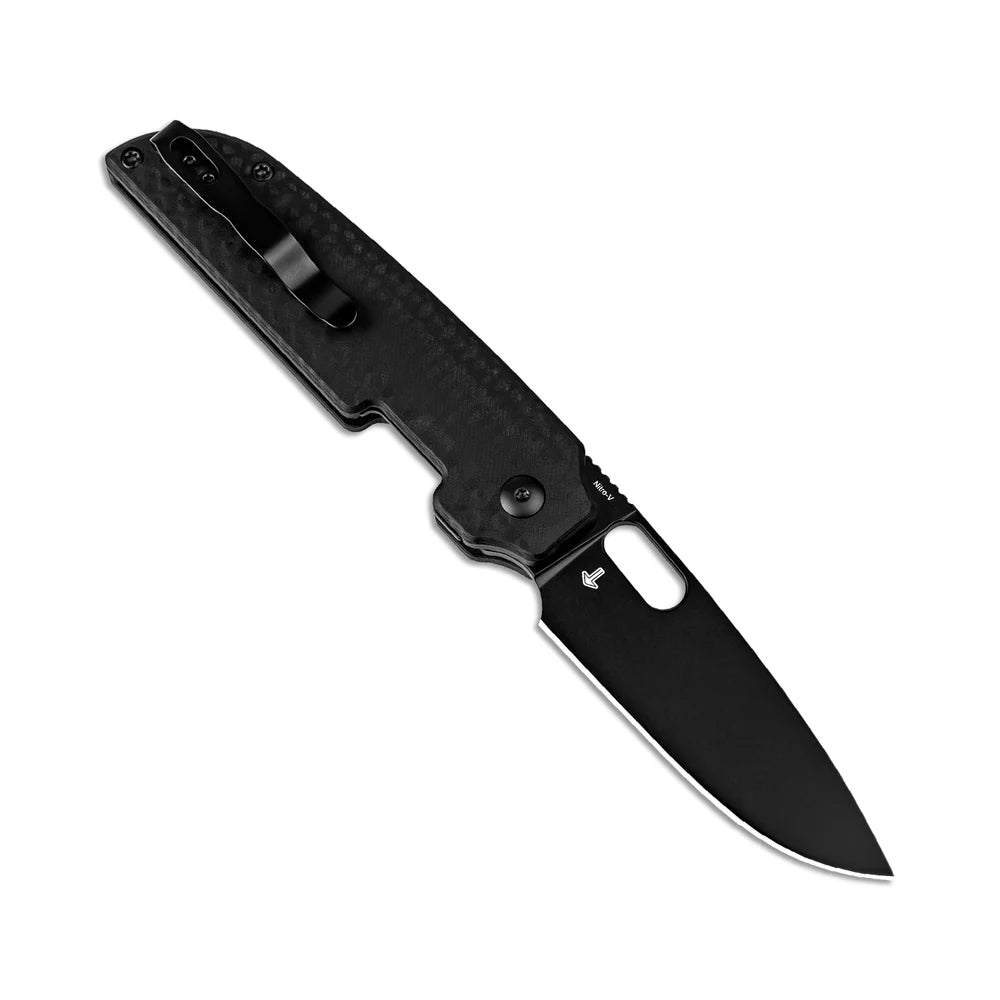 KIZER Varatas Nitro-V Blade Black G10 & Steel liner 3.25"