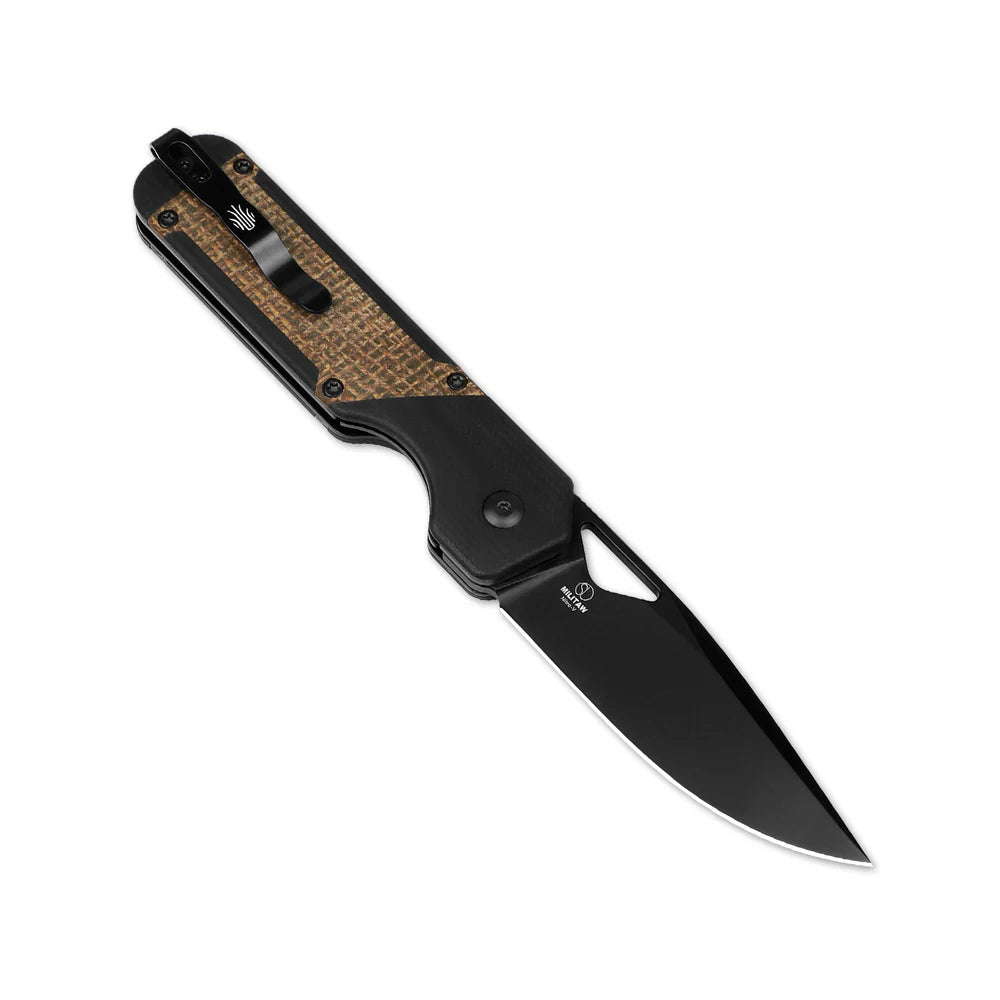 KIZER Militaw Nitro-V Blade Black G10 Macarta/Steel Liner 3.36"