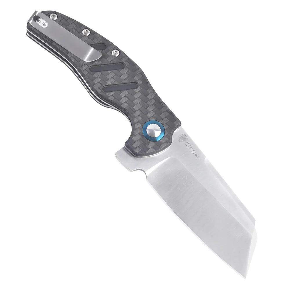KIZER C01C 154CM Blade Twill Carbon Fiber & Steel Liner 3.95"