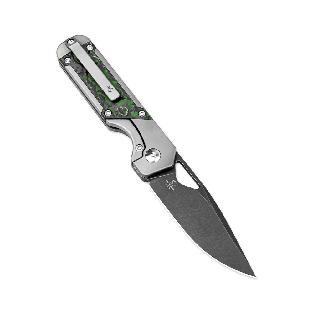 KIZER Mini Militaw S45VN Blade Titanium/Jungle Wear Handle 2.81"