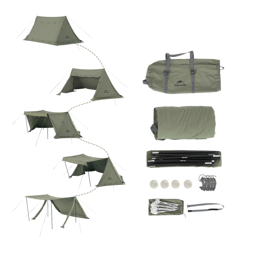 Naturehike Ares Army Tent Army Green 1-2 Person