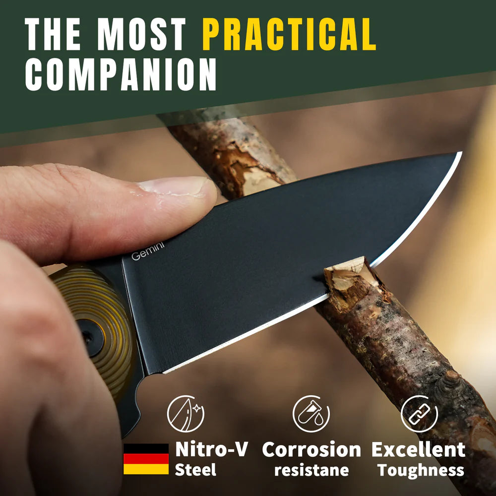 KIZER Gemini Nitro-V Blade Pei & Steel Liner 3.1"