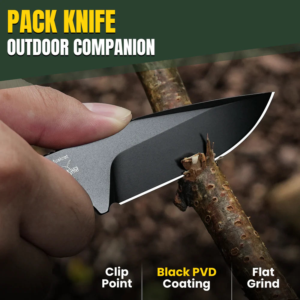 KIZER Muskrat D2 Blade Black G10 Handle Green/Steel Loner 6.1"