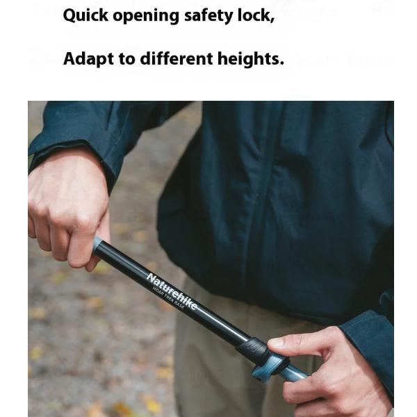 Naturehike Hoar Base Aluminum 3-Section T-Shaped Trekking Pole 64-125cm