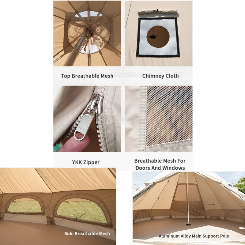 Naturehike Brighten 6.4 Cotton Pyramid Tent 6-8 person