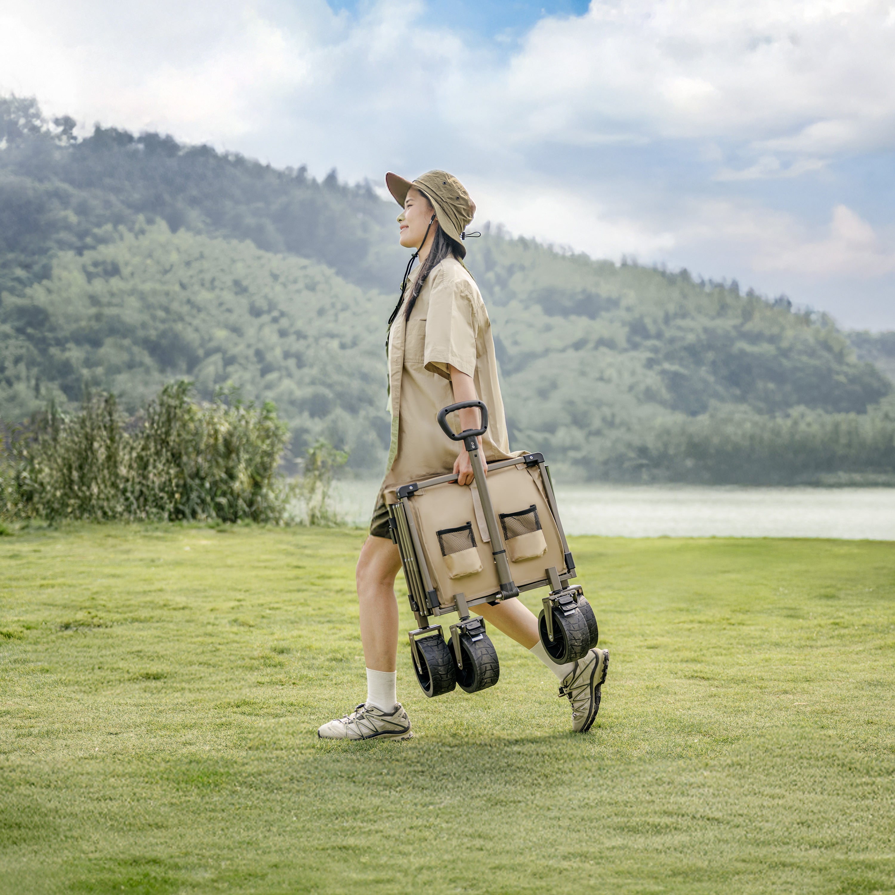 Naturehike Light Folding Camping Cart - Linen Brown