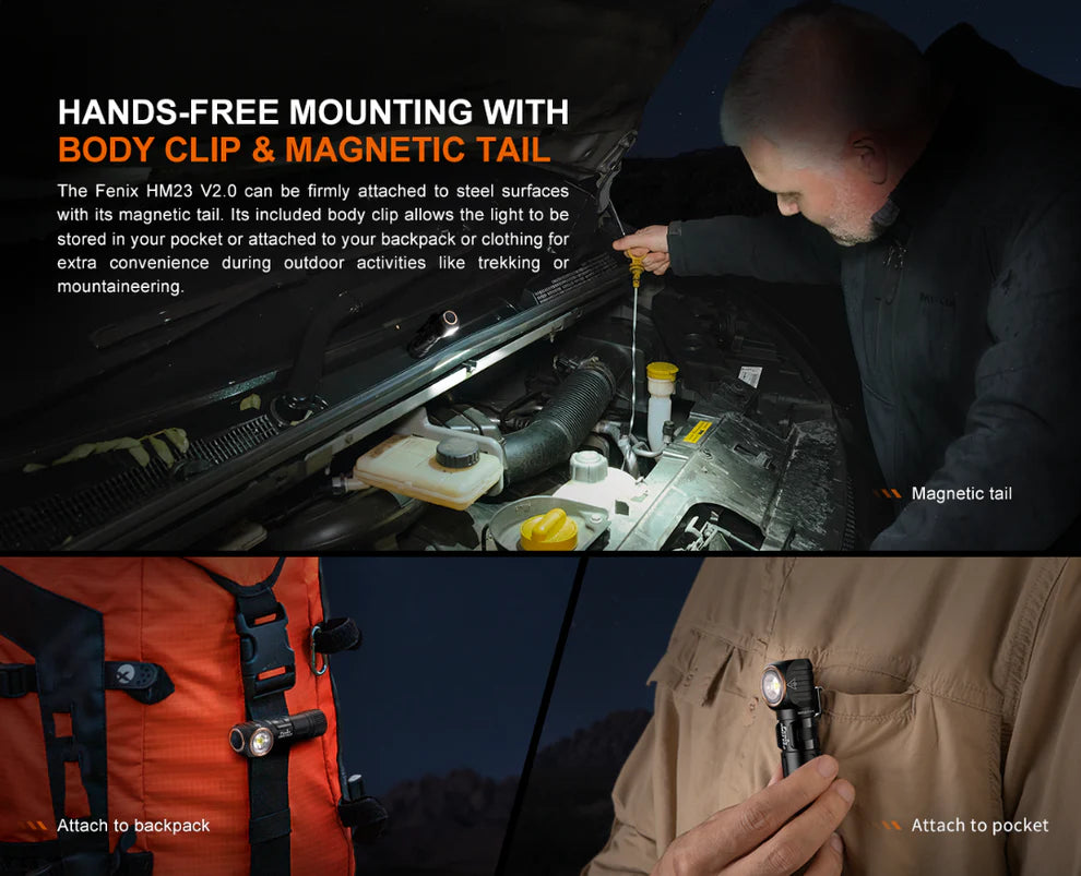 Fenix HM23 V2.0 Lightweight Headlamp 300 Lumens