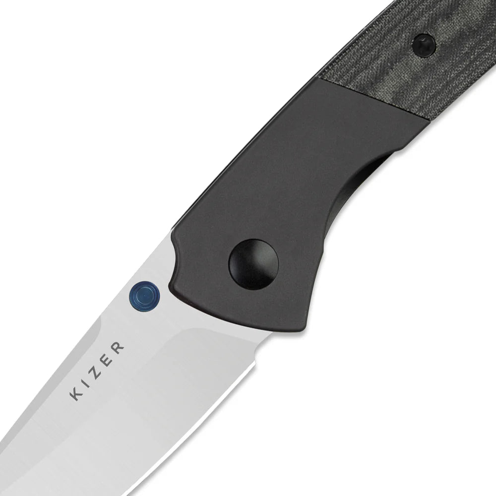 KIZER Spitfire 14C28N Blade Aluminum + Micarta Handle Liner Lock 3.13"
