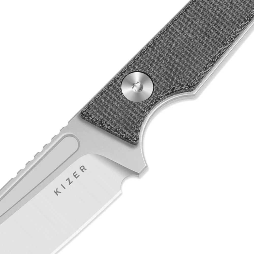 KIZER Phasmids AEB Blade Satin Micarta Handle 2.79"