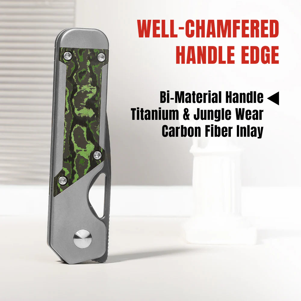 KIZER Mini Militaw S45VN Blade Titanium/Jungle Wear Handle 2.81"