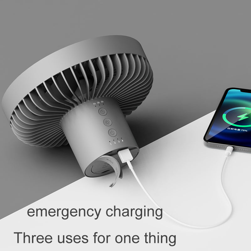 GL Extra Rechargeable Tripod Fan w/ White Ring Light