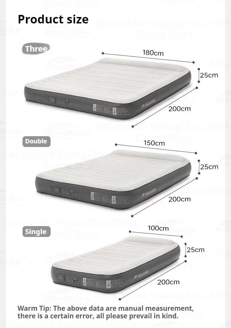 Naturehike Chenjing Inflatable Bed w/ Built-in Pump & Pillow