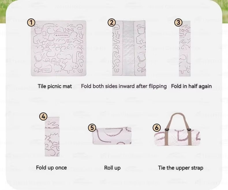 Blackdog Ultrasonic Aluminum Film Picnic Mat BD Flowers