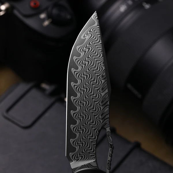 KIZER Allure Damascus Blade Titanium Wood Liner Lock 3.5"