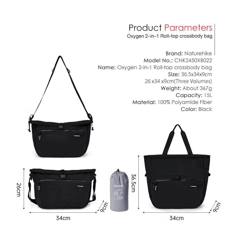 Naturehike Oxygen 2-in-1 Roll-top Crossbody Bag