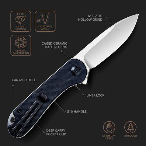 CIVIVI Elementum Flipper Knife G10 Handle