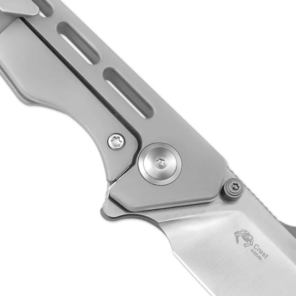 KIZER Crest S35VN Blade Titanium Handle Frame Lock 3.05"