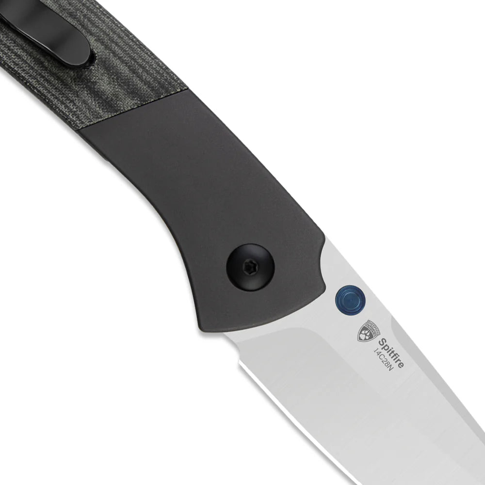 KIZER Spitfire 14C28N Blade Aluminum + Micarta Handle Liner Lock 3.13"