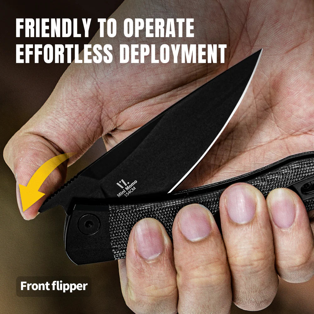 KIZER Mini Momo 154cm Blade Aluminum + Macarta Handle Liner Lock 3.2"