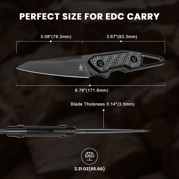 KIZER Groom D2 Blade Carbon Fiber Handle 6.76