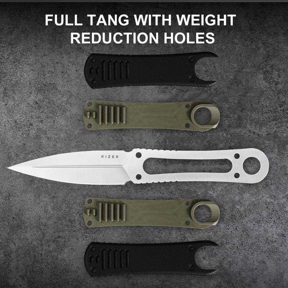 KIZER Hidden Agenda AEB-L Blade Black G10 Handle 3.50"