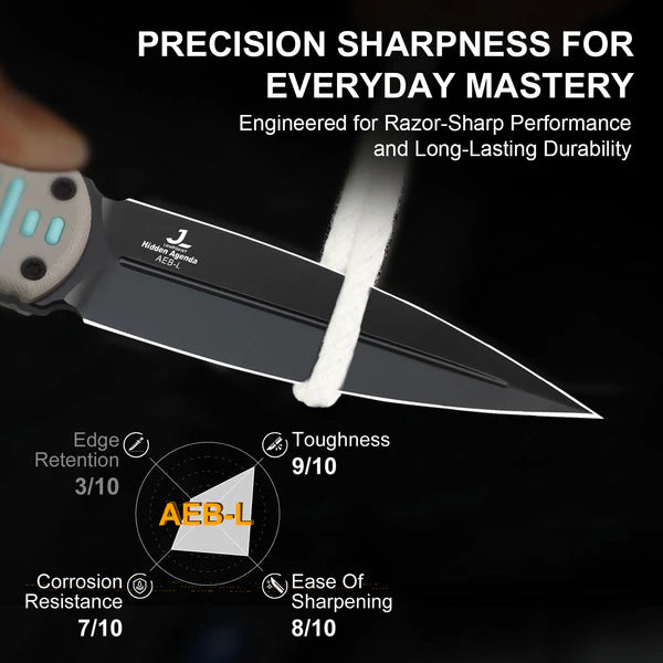 KIZER Hidden Agenda AEB-L Blade G10 Handle 3.50"