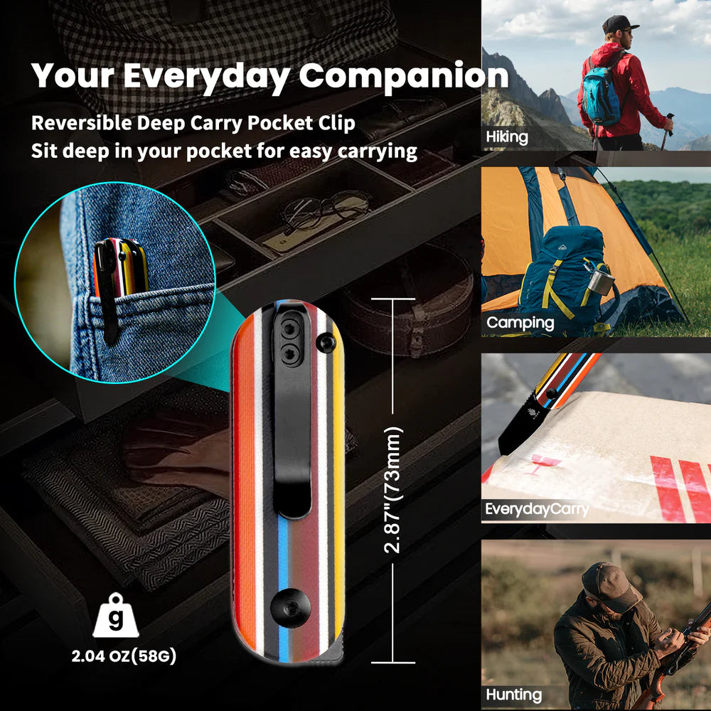 KIZER Mini Bay Black Blade Serape G10 & Steel Liner 1.9"