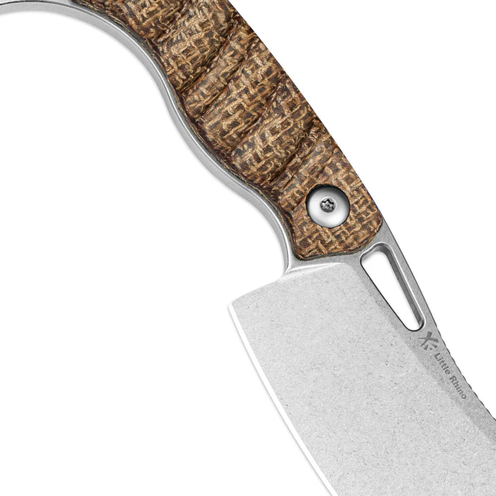 KIZER Little Rhino AEB-L Blade Burlap Micarta Handle  2.72"