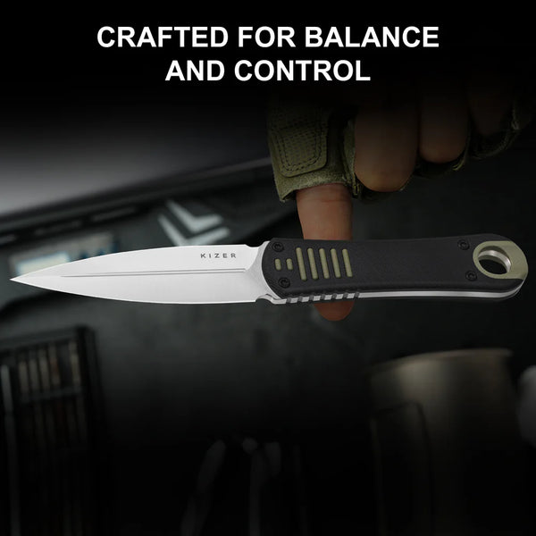 KIZER Hidden Agenda AEB-L Blade Black G10 Handle 3.50