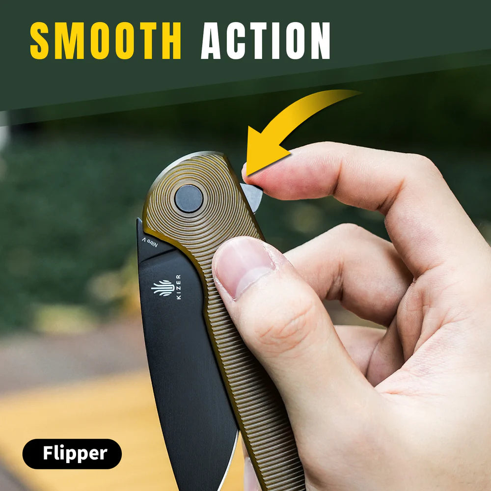 KIZER Gemini Nitro-V Blade Pei & Steel Liner 3.1"