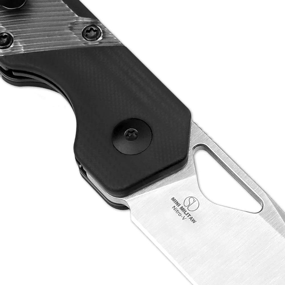 KIZER Militaw Nitro-V Blade Black G10 Acrylic/Steel Liner 2.81"