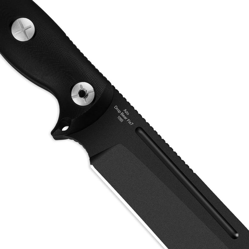 KIZER Drop Bear Fix 7 1095 Blade Black Coating G10 Handle 6.51"