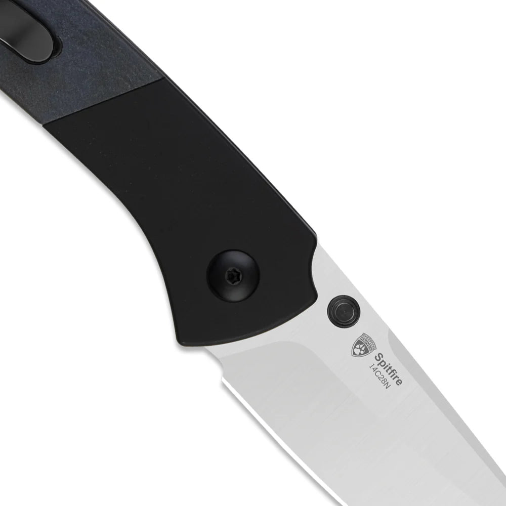 KIZER Spitfire Damascus Blade Wood Handle Liner Lock 3.13"