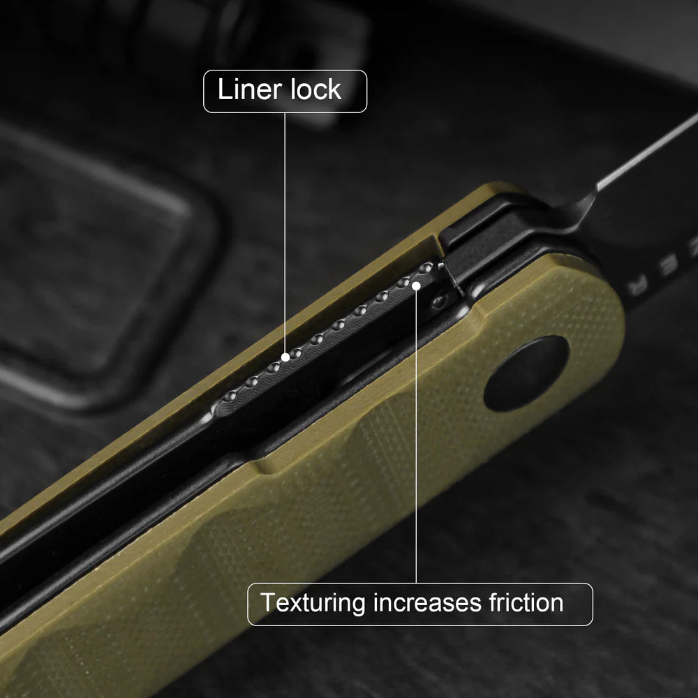 KIZER Bamboo Nitro-V Blade G10 OD Handle Liner Lock 2.99"