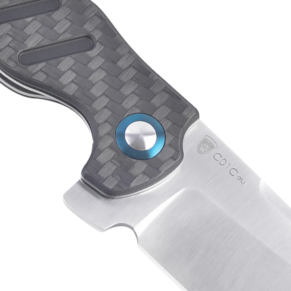 KIZER C01C 154CM Blade Twill Carbon Fiber & Steel Liner 3.95"