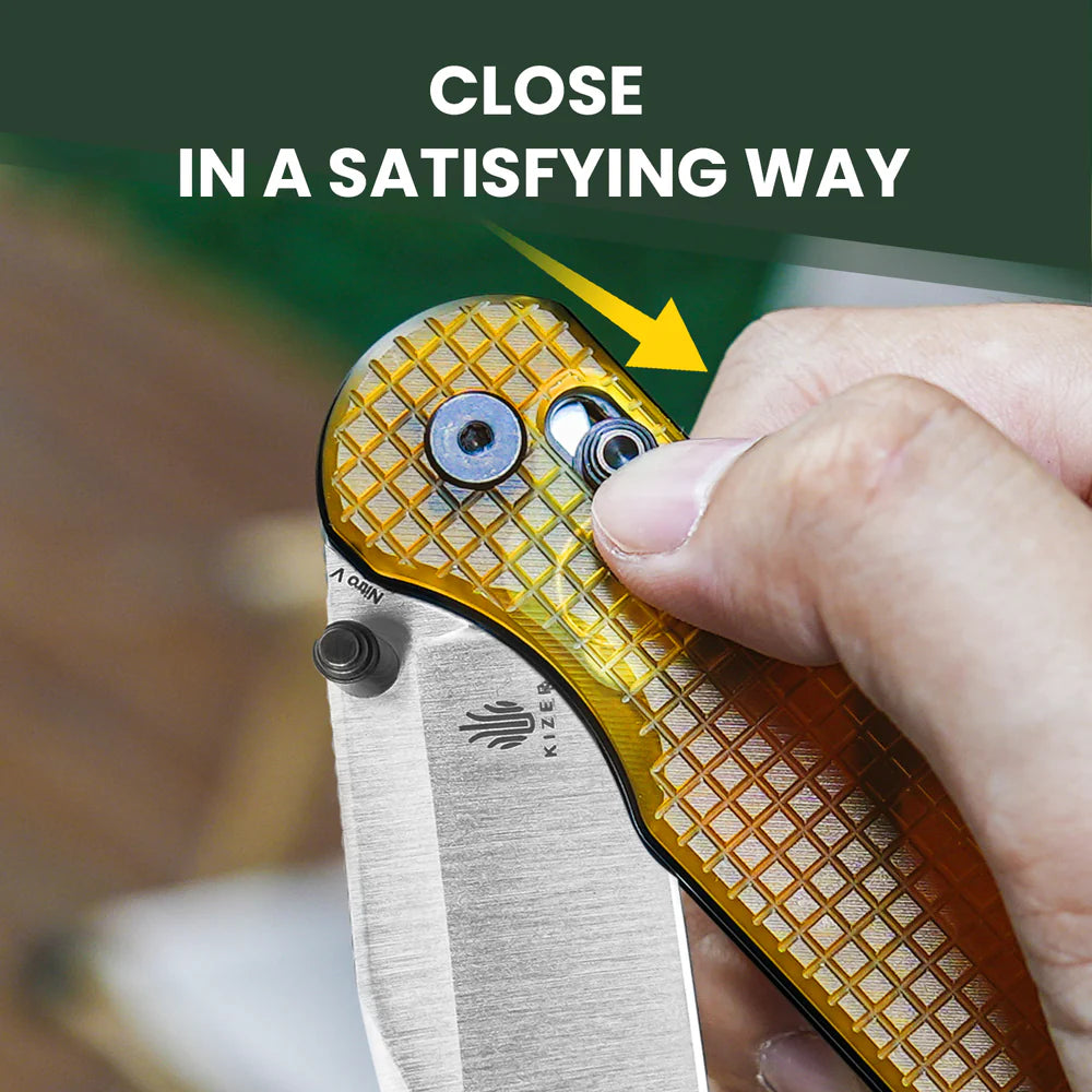 KIZER Assassin NItro-V Blade Satin Pei & Clutch Lock 2.99"