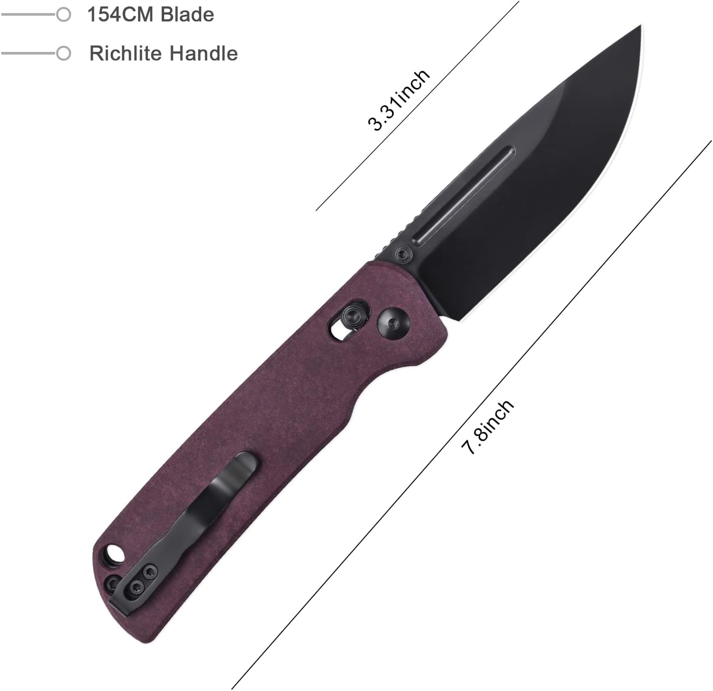 KIZER Escort 154cm Blade Redstone & Steel Liner 3.3"