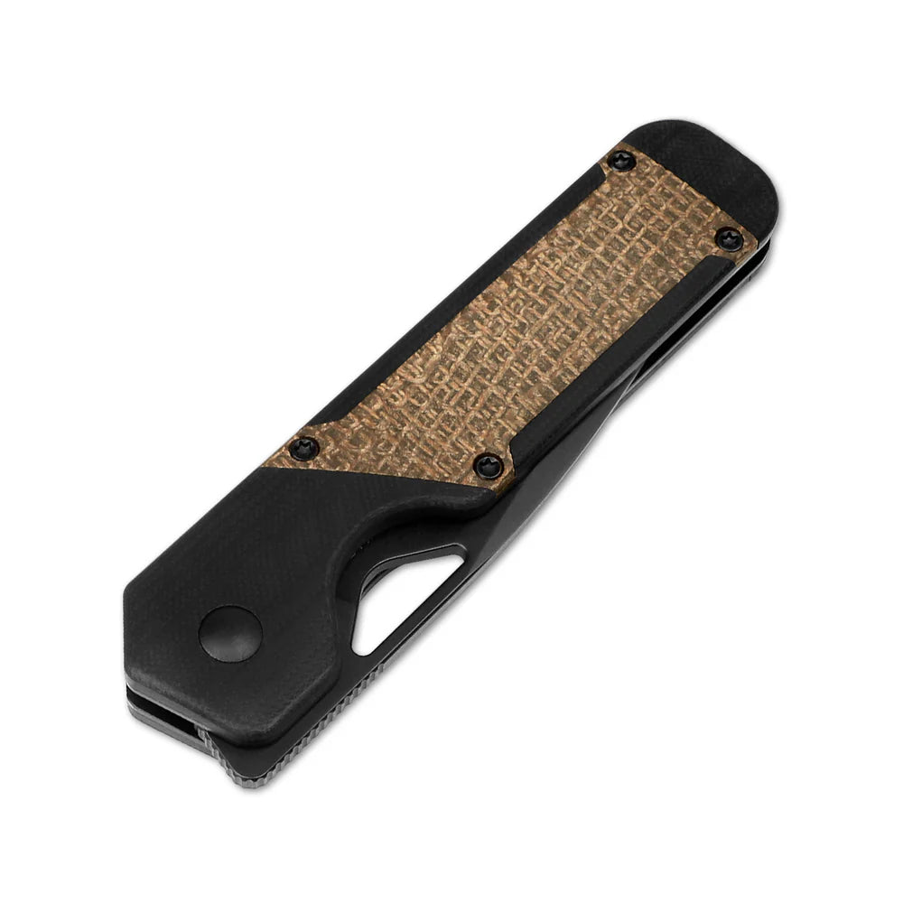 KIZER Militaw Nitro-V Blade Black G10 Macarta/Steel Liner 3.36"