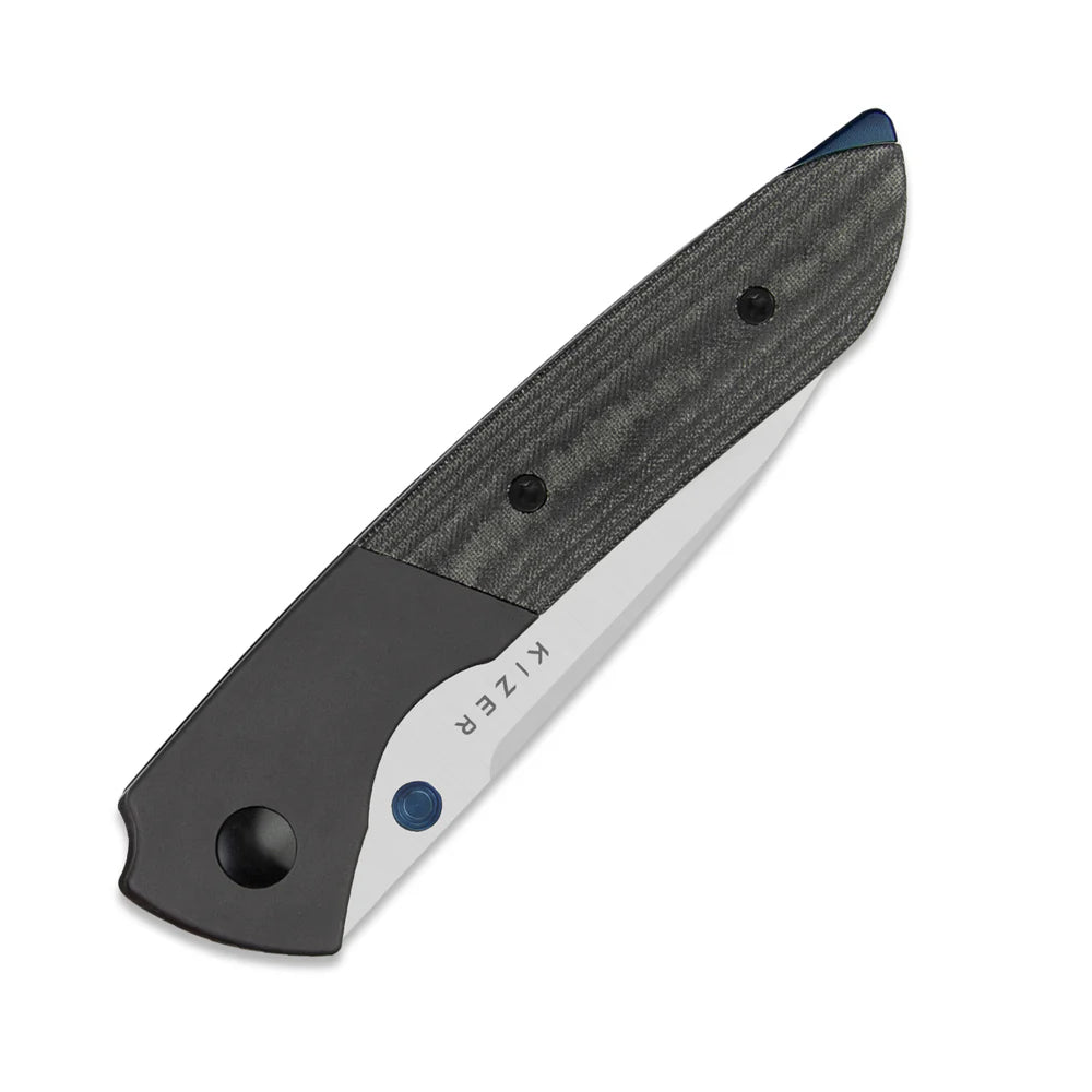 KIZER Spitfire 14C28N Blade Aluminum + Micarta Handle Liner Lock 3.13"