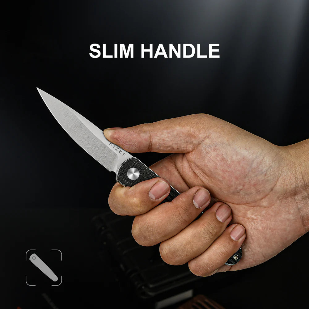 KIZER Bamboo Nitro-V Blade Micarta Handle Liner Lock 2.99"