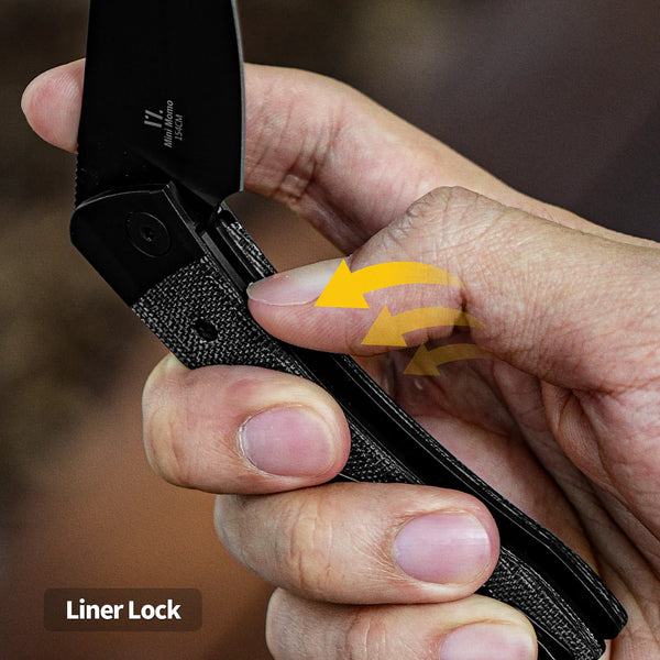 KIZER Mini Momo 154cm Blade Aluminum + Macarta Handle Liner Lock 3.2