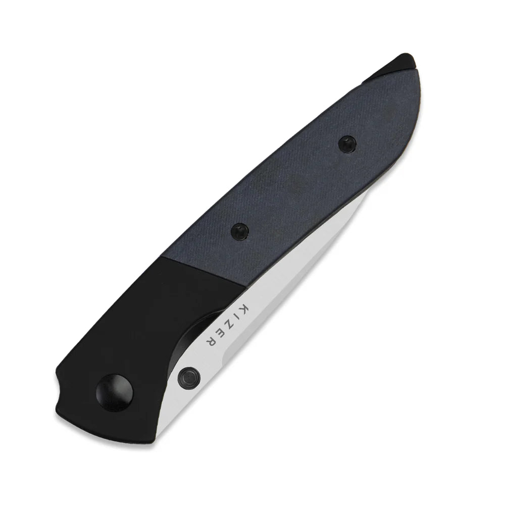 KIZER Spitfire Damascus Blade Wood Handle Liner Lock 3.13"